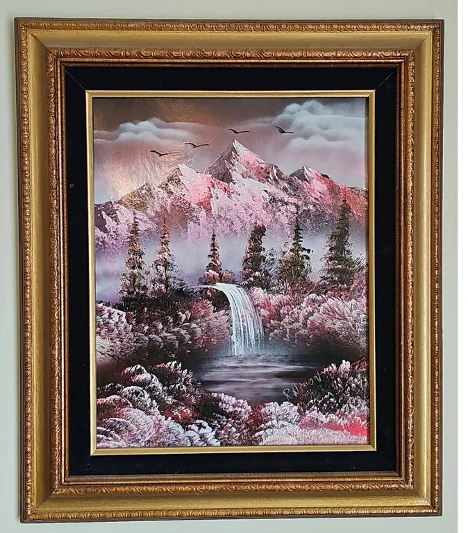 Ramon Espinoza Landscape Art with Gilt Frame