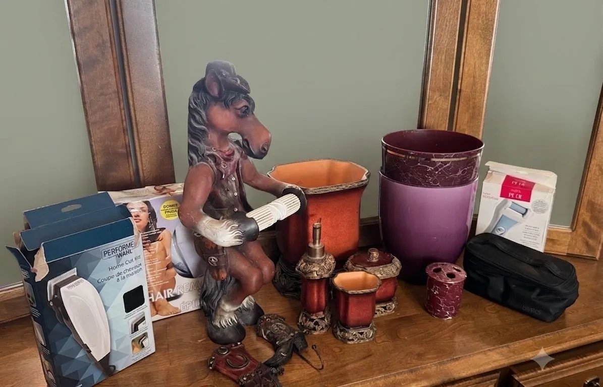 Household Mixed Lot With Decor, Bathroom Set