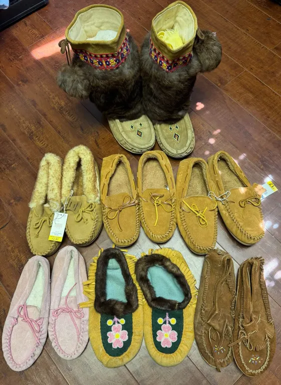Handmade Indigenous Leather and Fur Moccasins and Mukluks