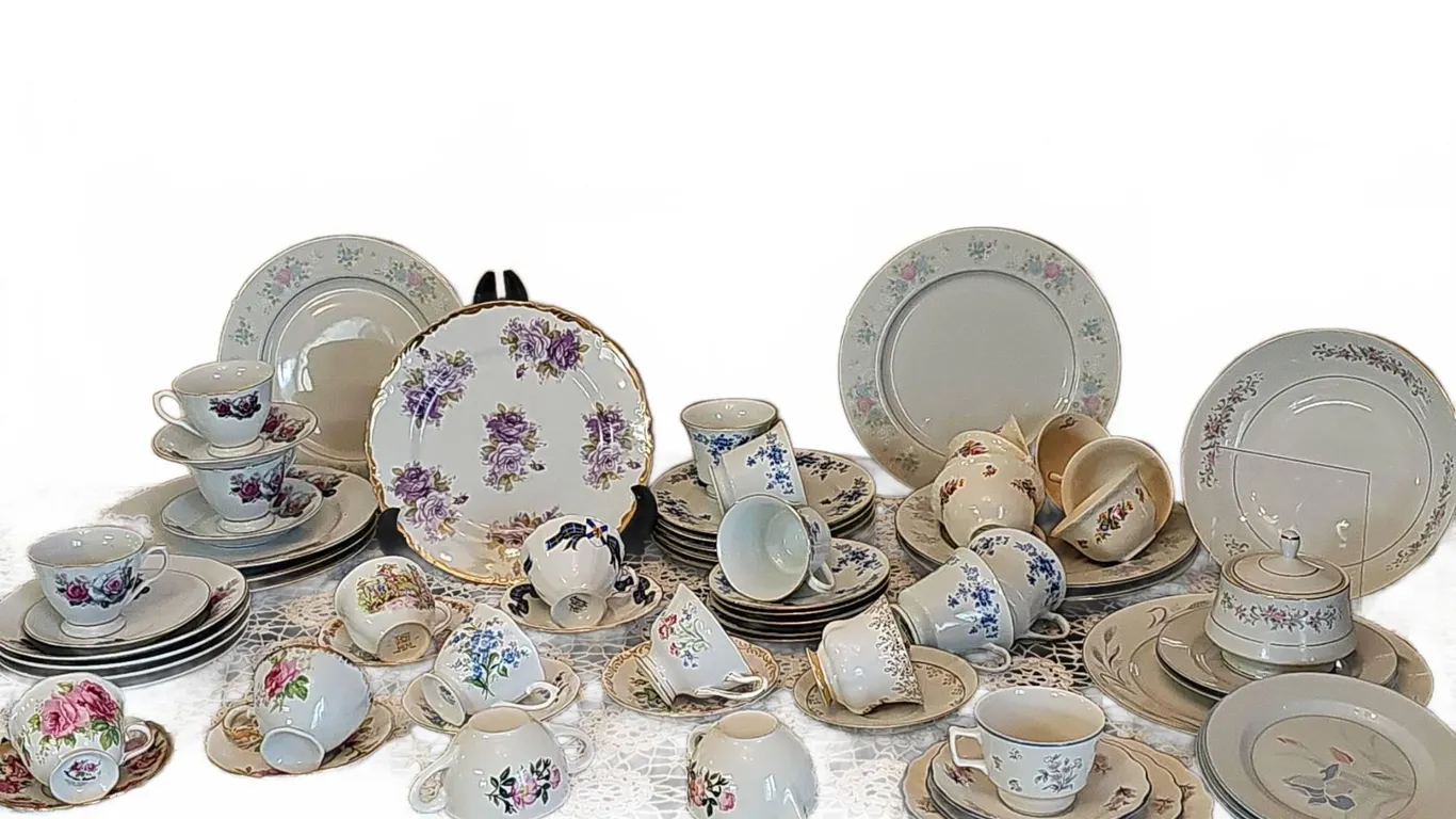 Fine China Floral Tea and Dinnerware Set
