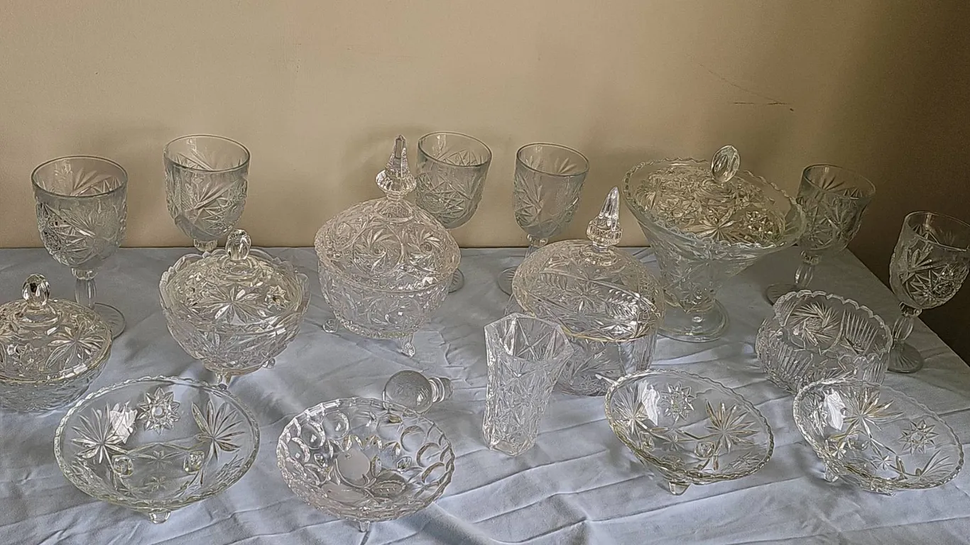 Cut Glass Crystal Tableware Collection with Lidded Bowls
