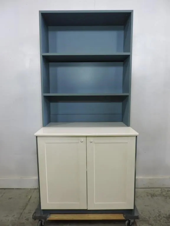 BLUE & WHITE 2 TONE KITCHEN CUPBOARD HUTCH
