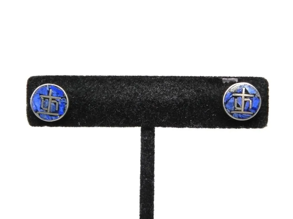 CHILE 950 SILVER PHYSICAL HEALTH RUNE EARRINGS 2g