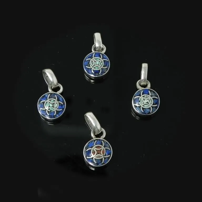FOUR CHILE 950 SILVER RUNE PENDANTS 6.27g