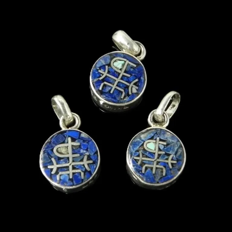 THREE CHILE 950 SILVER RUNE PENDANTS 8.9g