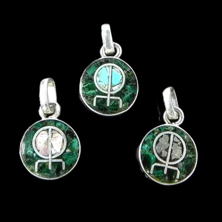 THREE 950 SILVER RUNE PENDANTS 8g