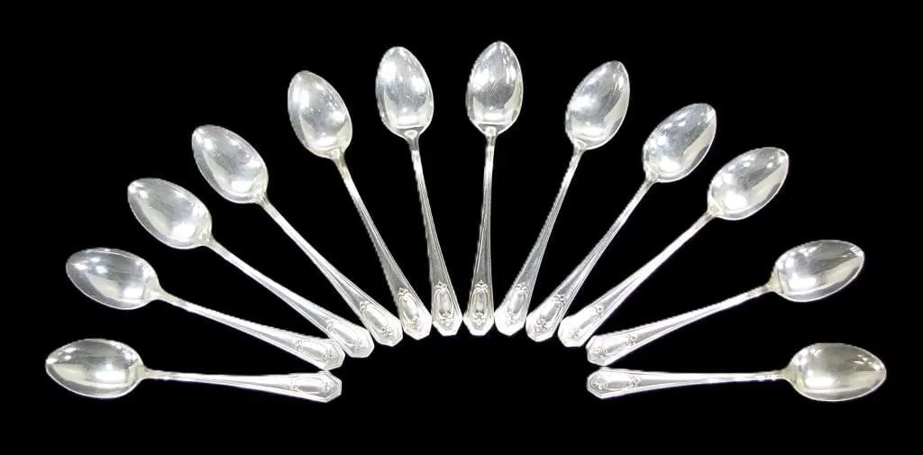 12 RODEN BROS STERLING SILVER TEASPOONS 90g