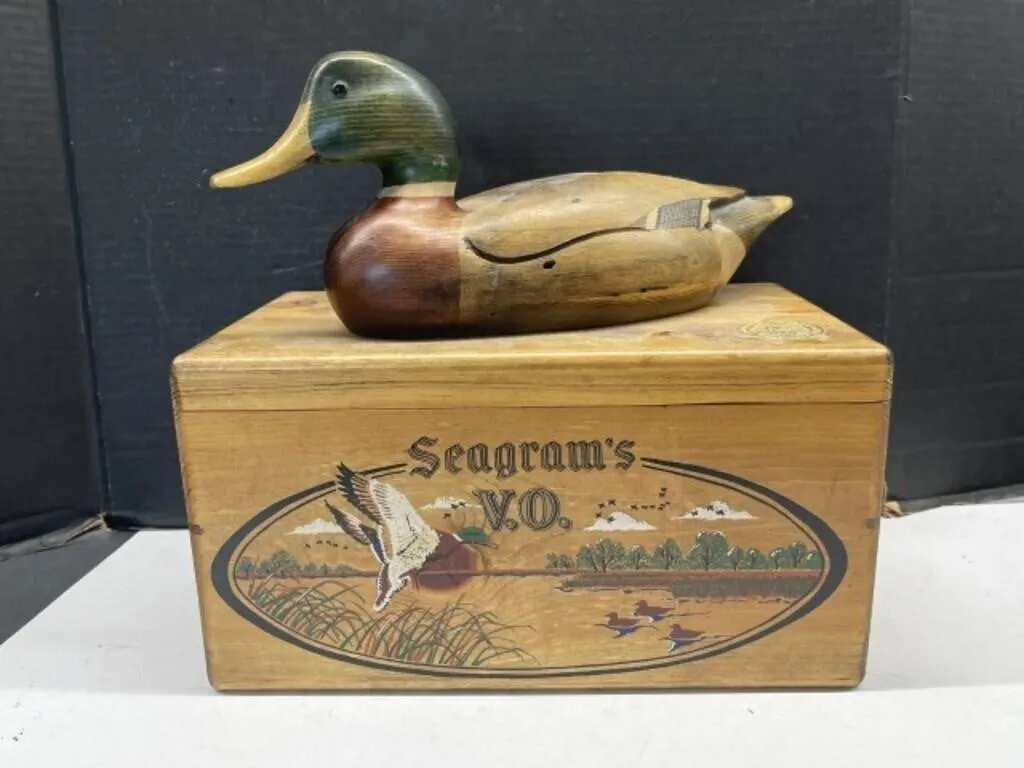 Ducks Unlimited Wooden Seagram�s V.O. Box.