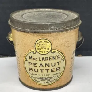 Antique MacLaren�s Peanut Butter Tin with Handle