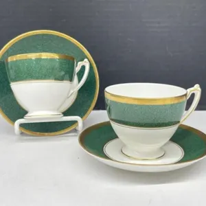 Coalport Athlone Green Teacup & Saucer (2)