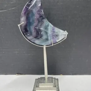 Fluorite Moon on Stand, 10 "