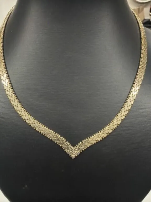 Sterling 925 Silver Italy in Warm Gold Tone Flat