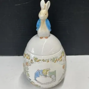 Beatrix Potter Egg Shaped Lidded Jar, 10.5 " tall