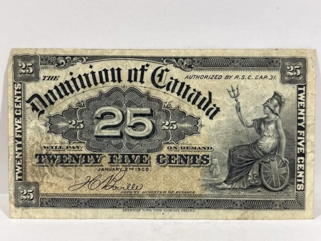 1900 Cdn 25 Cent Bill- Boville