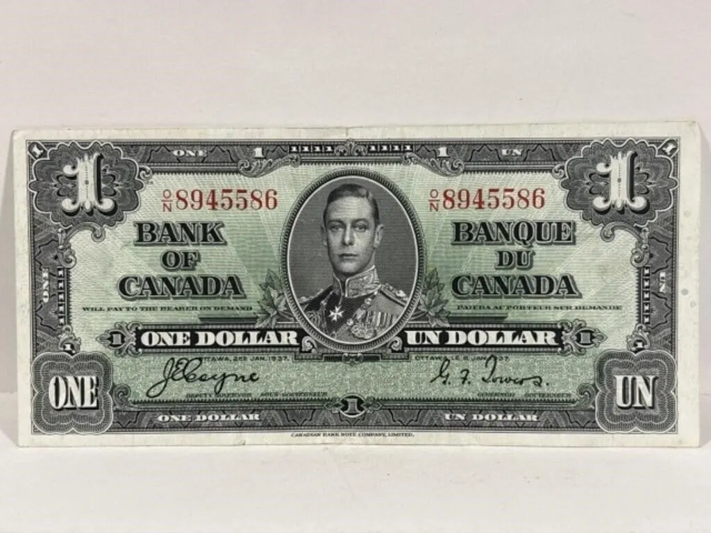 1937 Cdn $1 Bill - Coyne, Towers