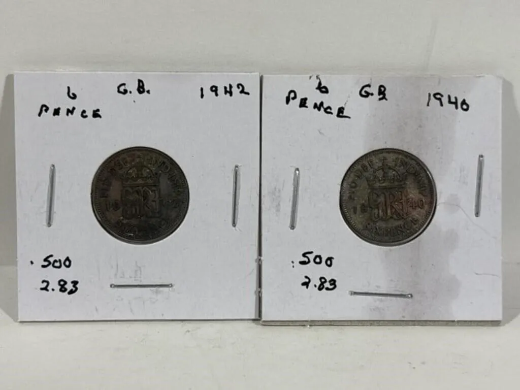 2 X G B 6 Pence - 1940, 1942