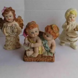 3 Vintage Resin/Porcelain Angel Small Figurines