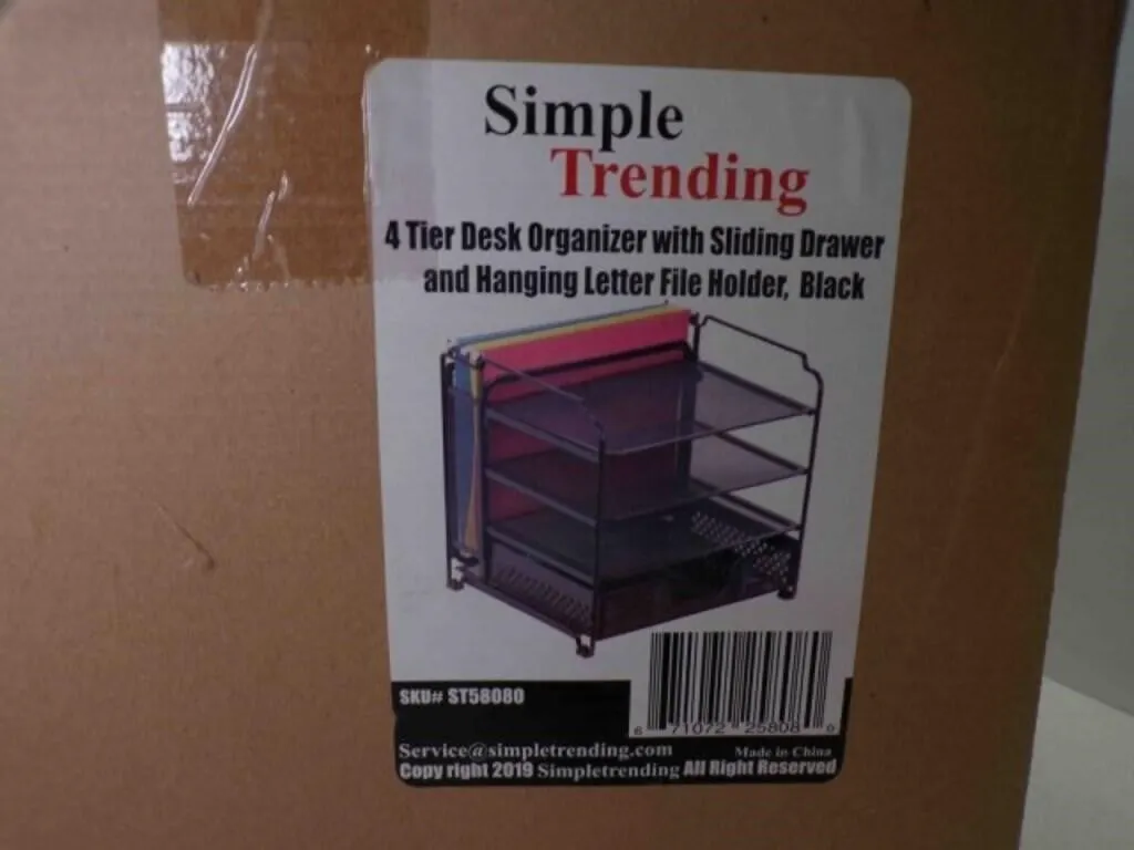 NEW 4 Tier Desk Organizer w/Sliding Drawer &