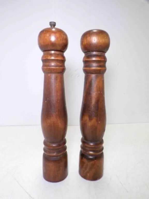 Vintage Mid Century Lathe Turned Solid Wood Salt