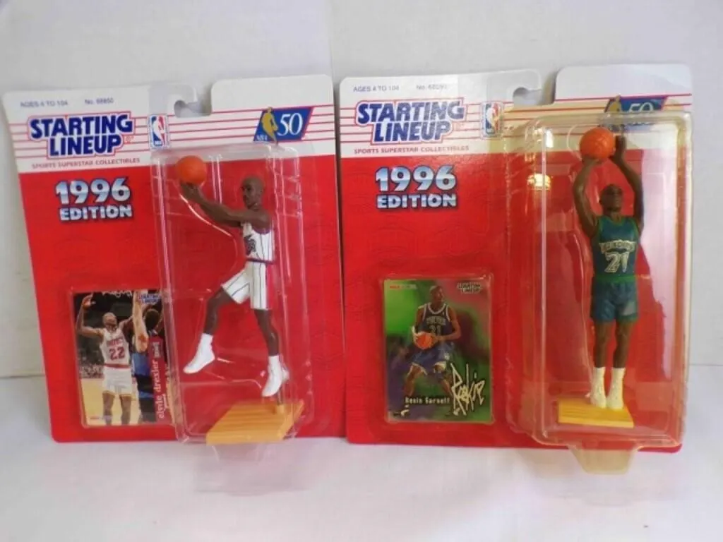 2 1996 Starting Lineup NBA Basketball Figurines