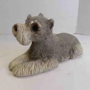 1982 Sandicast Gray Schnauzer Dog Figurine