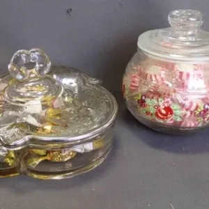Vintage Dish w/Floral Sterling Silver Overlay Lid