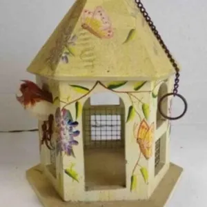 Vintage Hand-Painted Decorative Wooden Birdhouse