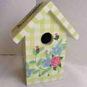 Vintage Hand-Painted Decorative Wooden Birdhouse