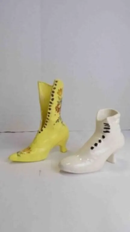 2 Vintage Victorian Boot Trinkets or Open Vase
