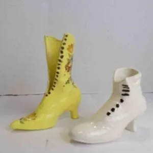 2 Vintage Victorian Boot Trinkets or Open Vase