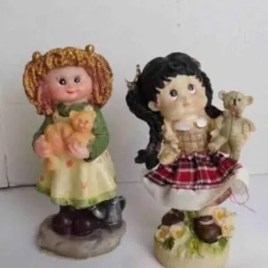 Vintage Cast Resin Hand-Painted Child Figurines