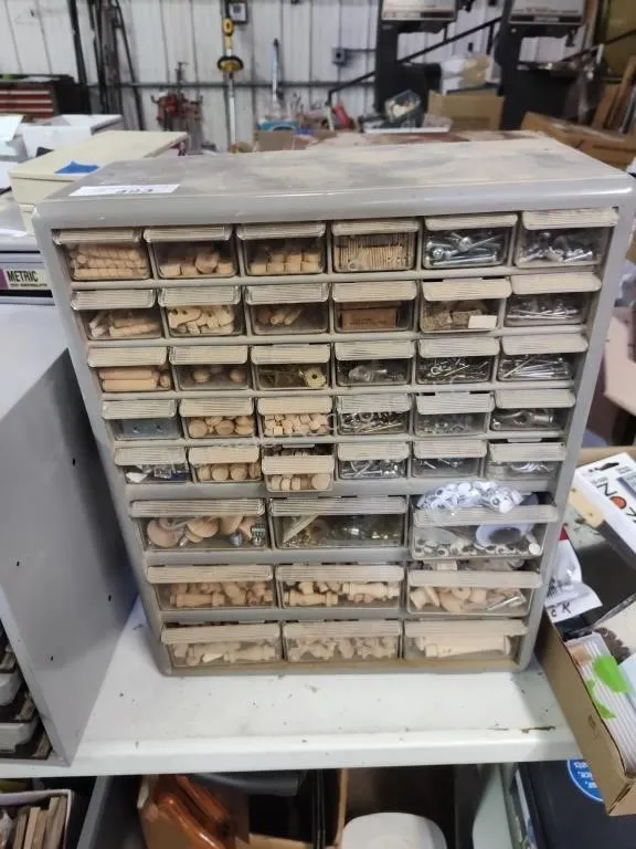 Hardware organizer with contents