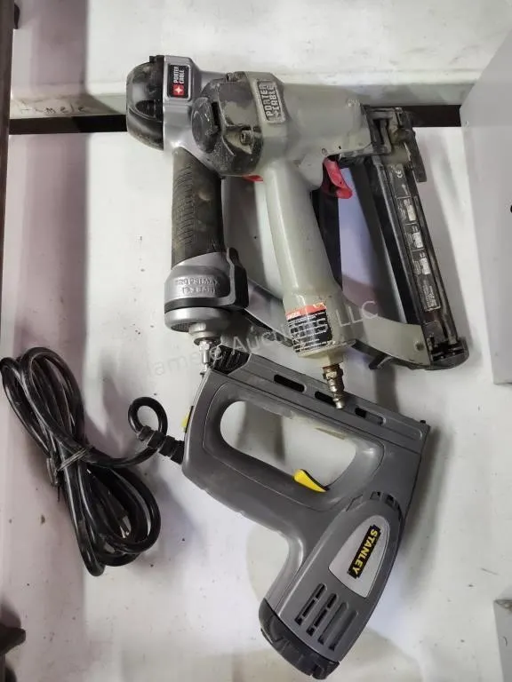 2 air nailers and electric stapler