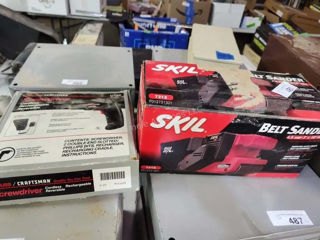 Belt sander and cordless screwdriver