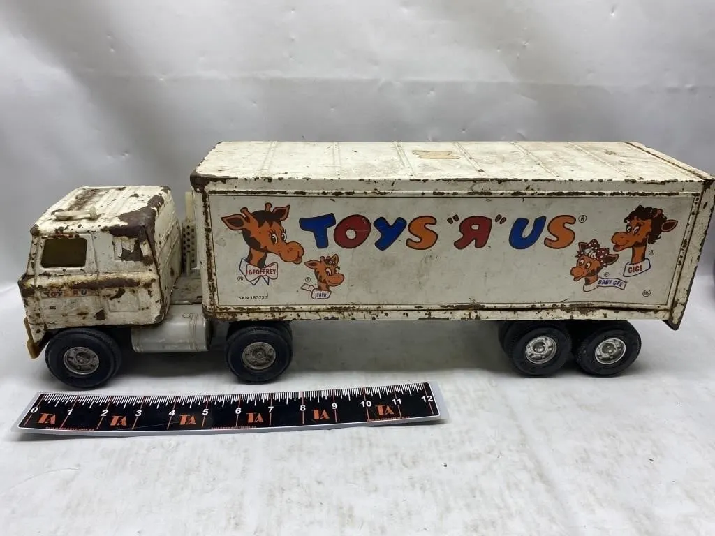 Vintage Tin Toys R Us Tractor Trailer Truck