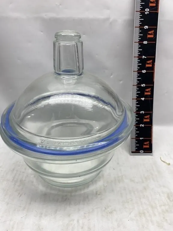 Glass Vacuum Desiccator with Blue Sealing Ring