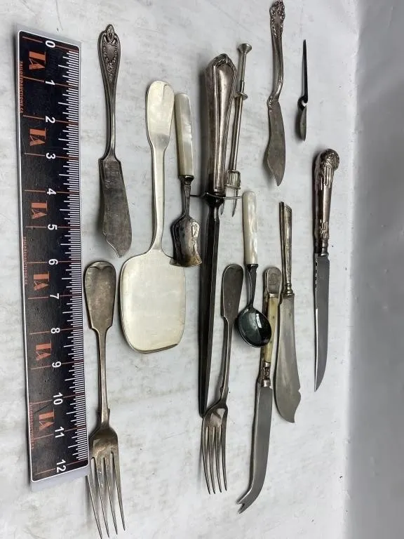 Antique Silver-Plate & Mother-of-Pearl Flatware