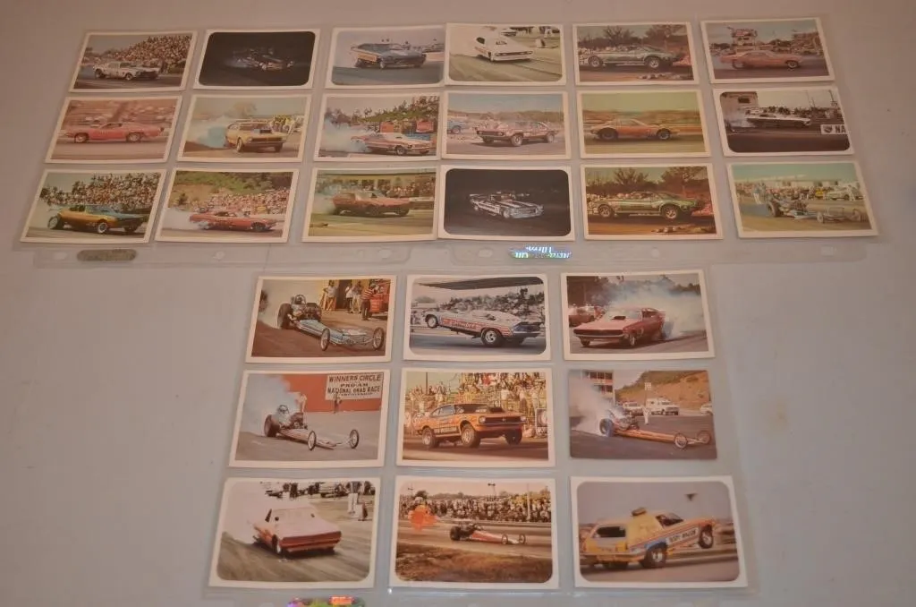 lot of vintage 1971 Fleer AHRA Drag Champs trading