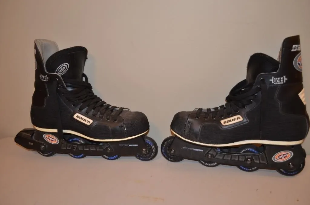 Pair of vintage Bauer 200 Off-Ice hockey inline