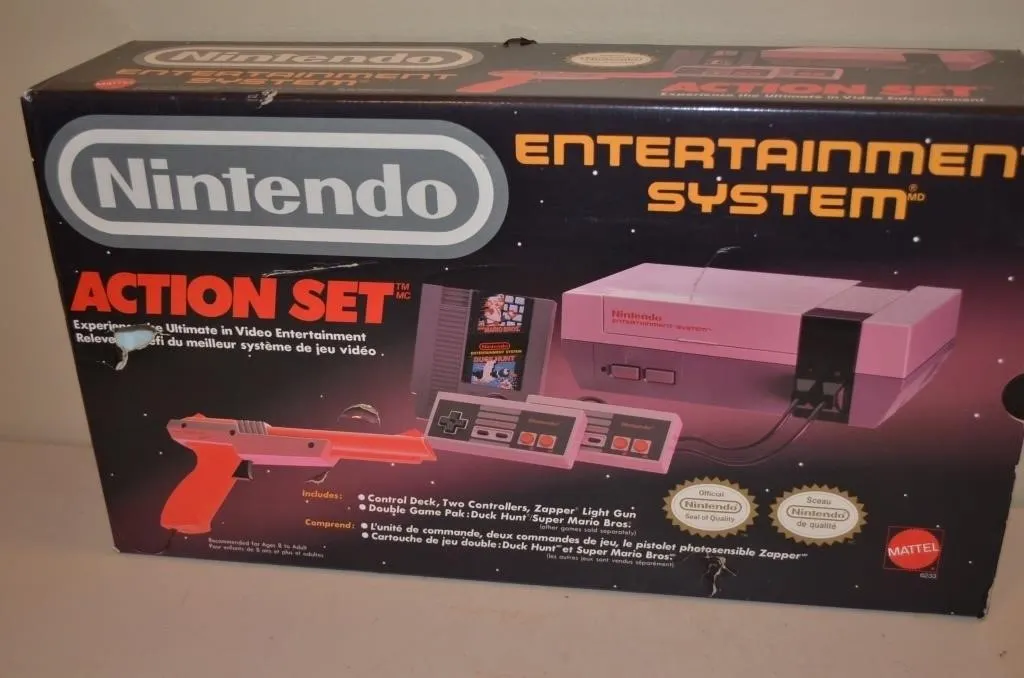 Original box & manuals for a vintage Nintendo