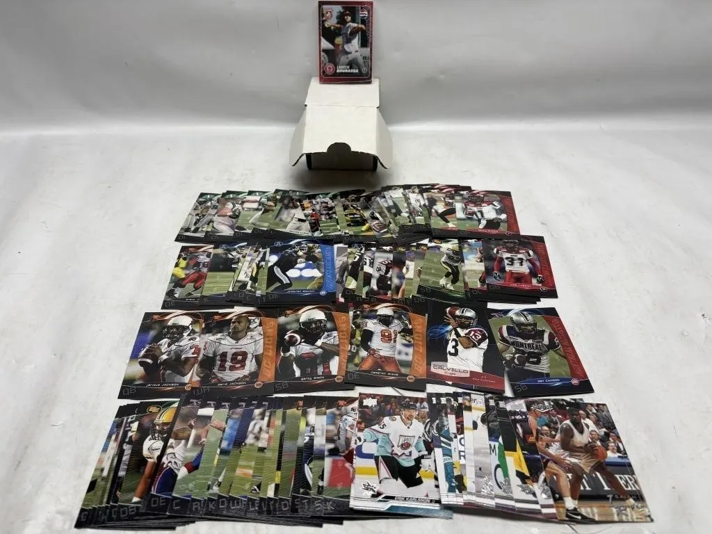 CFL/Sports Card Lot with Sealed Wax Pack Box