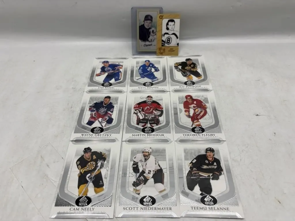 Hockey Legends Card Lot: Cherry, Gretzky, Bourque