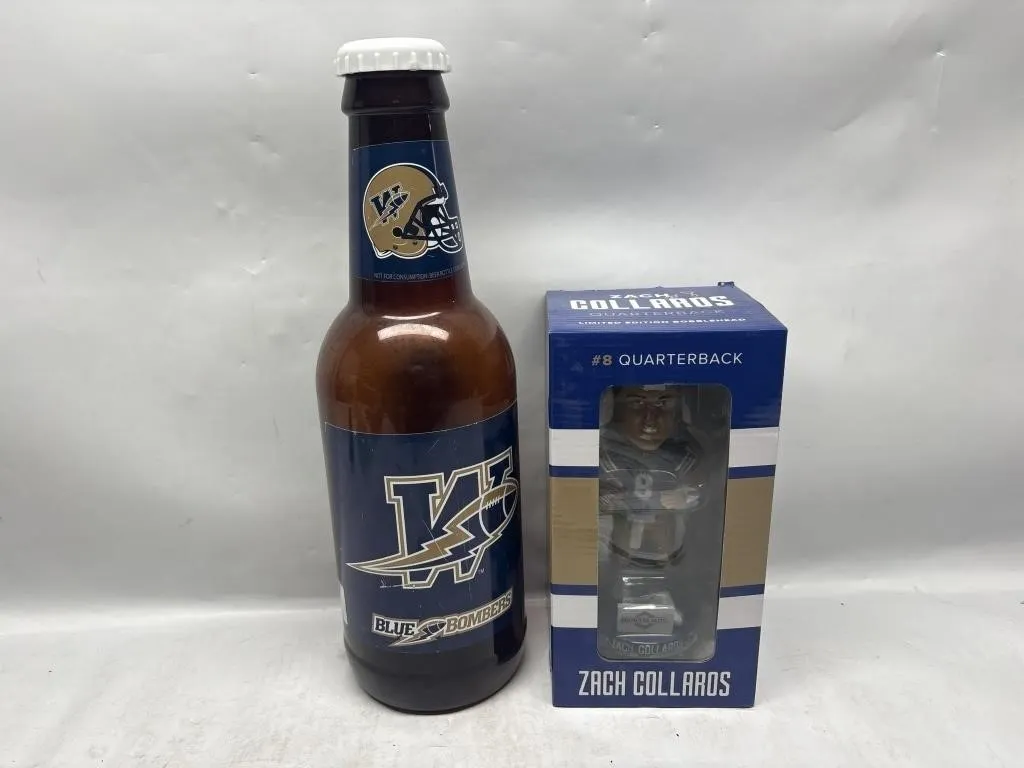 Blue Bombers Bottle & Zach Collaros Bobblehead