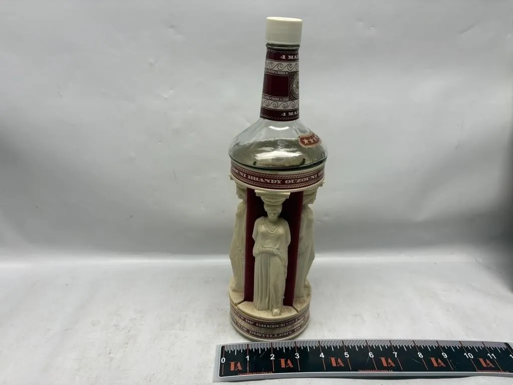 Ouzouni Brandy Caryatid Column Decanter Bottle