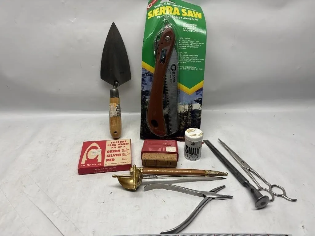 Tools, Ski Wax, Sierra Saw & Dagger Letter Opener