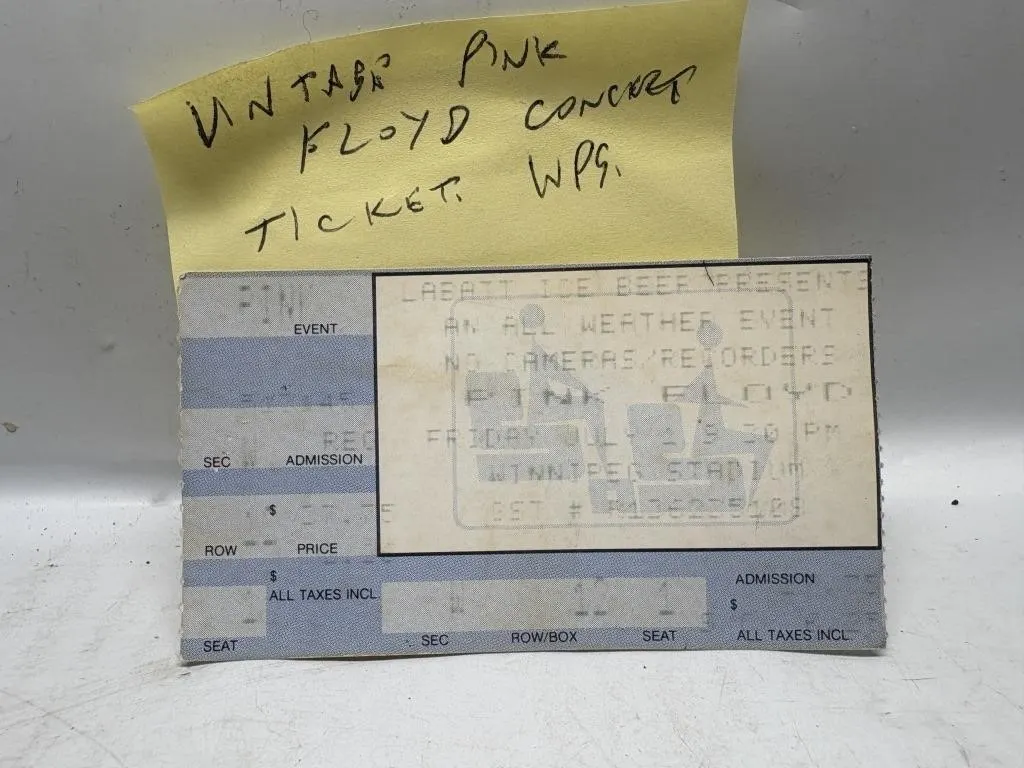 Vintage Pink Floyd Winnipeg Concert Ticket Stub