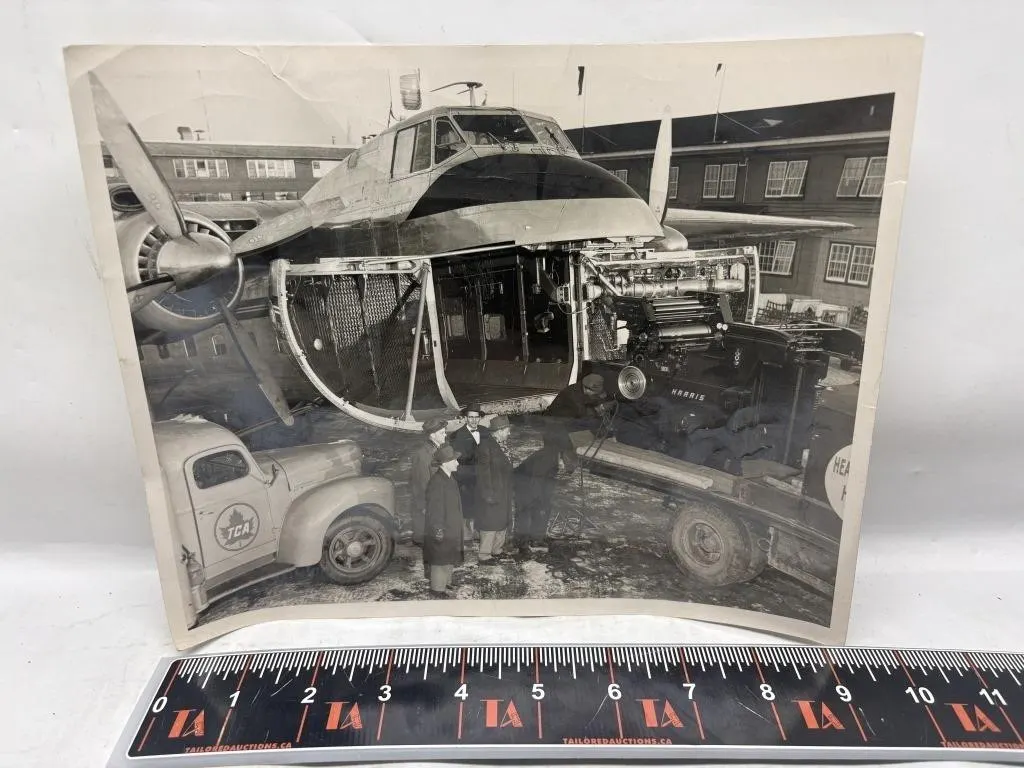 Vintage TCA Airplane Photo, Harris Press Loading
