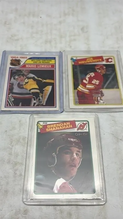1980s NHL Hockey card lot Lemieux Shanahan