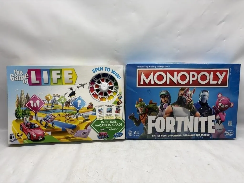 Game of Life & Monopoly Fortnite Edition board