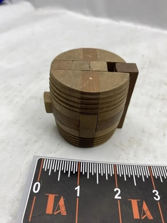 Wooden Barrel-Shaped Puzzle Cylinder